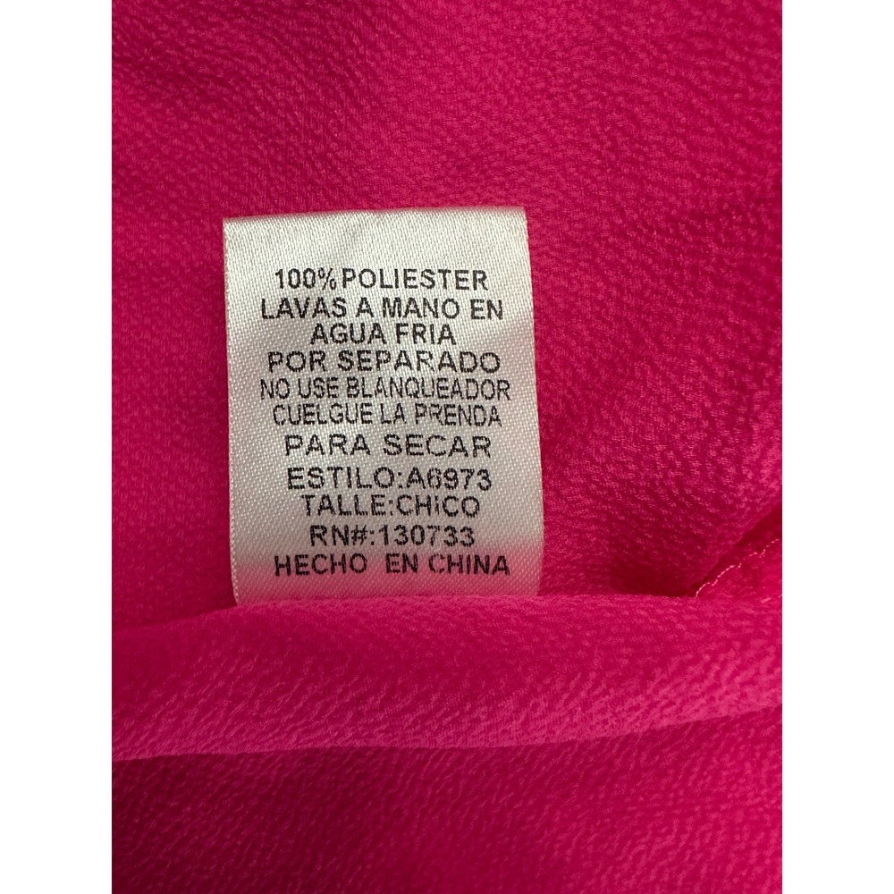 Umgee Hot Pink Tiered Short Ruffle Sleeve Midi Dress Size Small - Picture 12 of 12